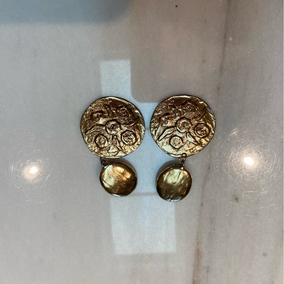 YSL yves st laurent clip on drop earrings - Picture 1 of 5